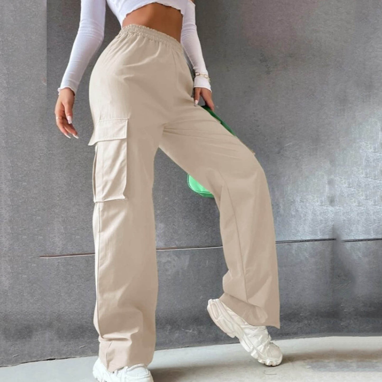 Belt High Waist Wide Leg Straight Suits