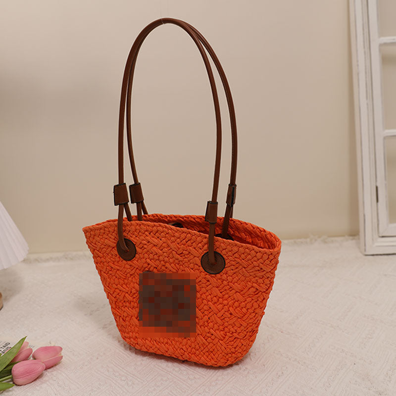 Women's Straw Hand-woven Rattan Weave Summer Seaside Bags