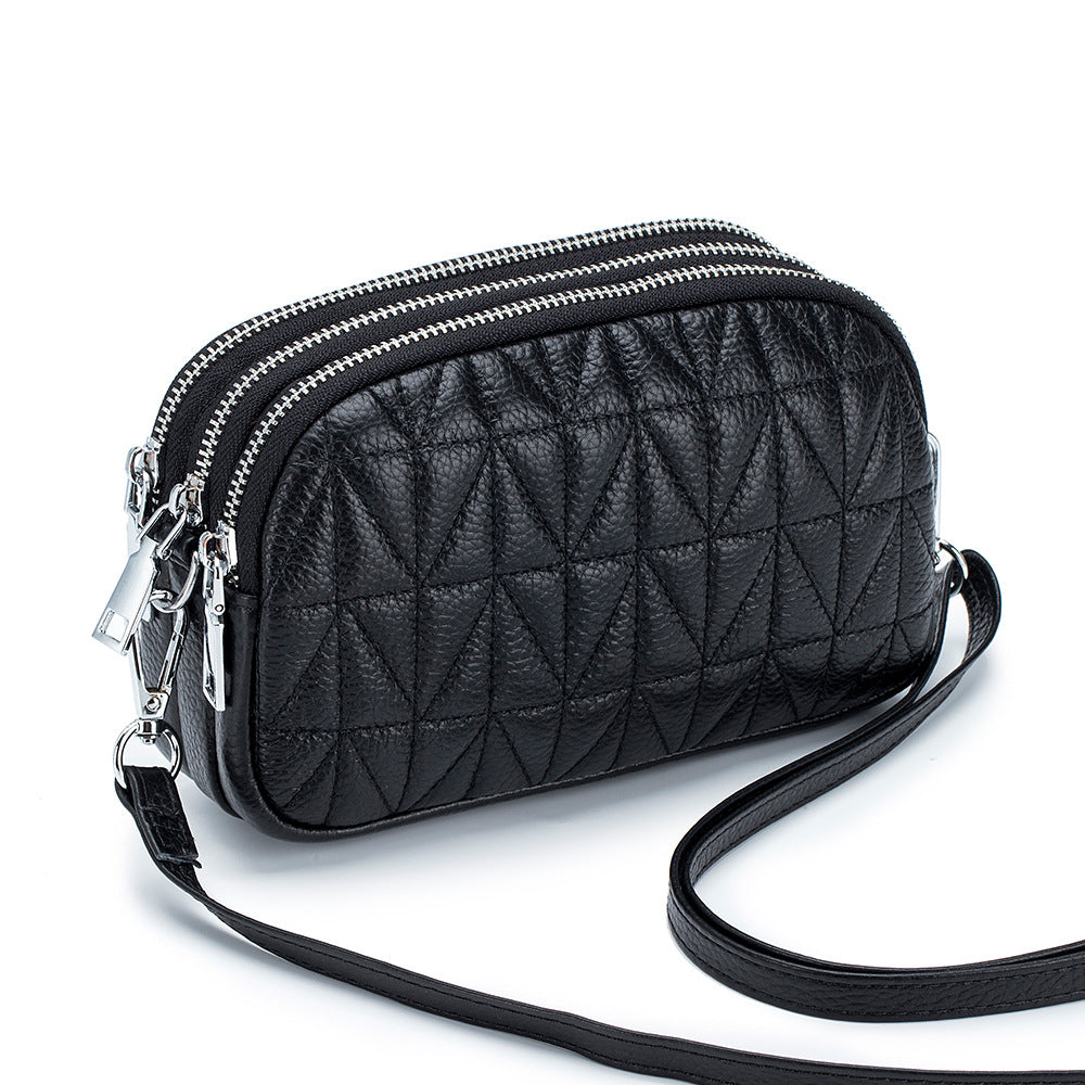 Women's Soft Leather Fashion Genuine Leisure Embroidery Crossbody Bags