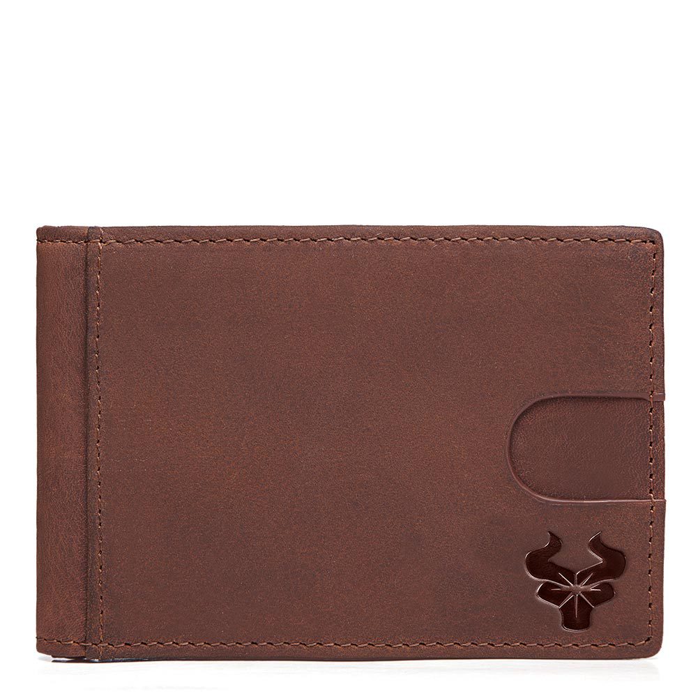 Men's Crazy Horse Leather Beauty Gold Clip Ladies Wallets