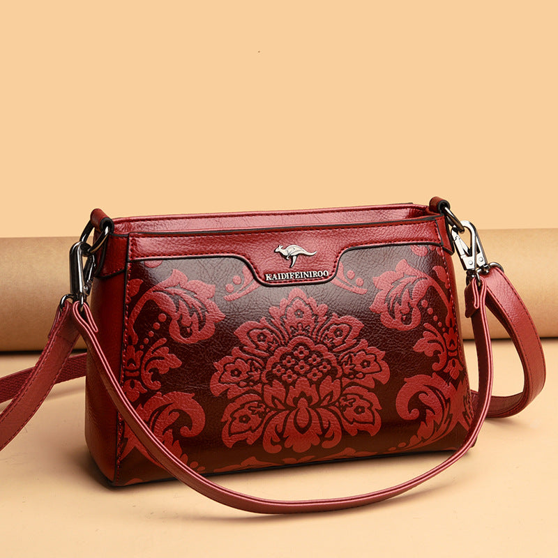 Women's Pretty Chinese Style Embossed Mother Shoulder Bags