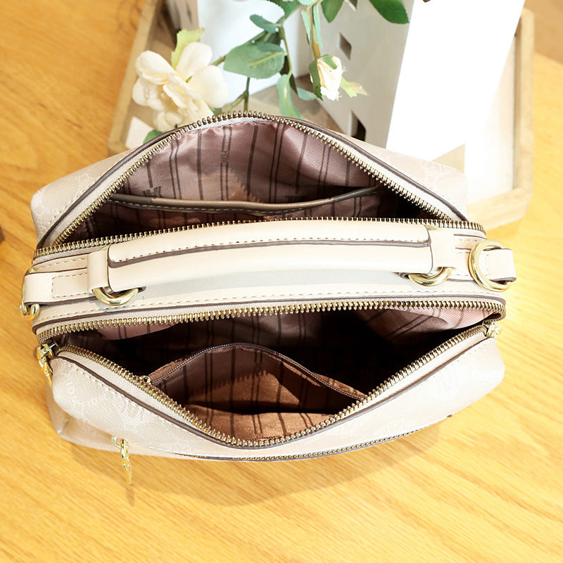 Women's Versatile Fashion Printing Simple Pillow Small Square Bags