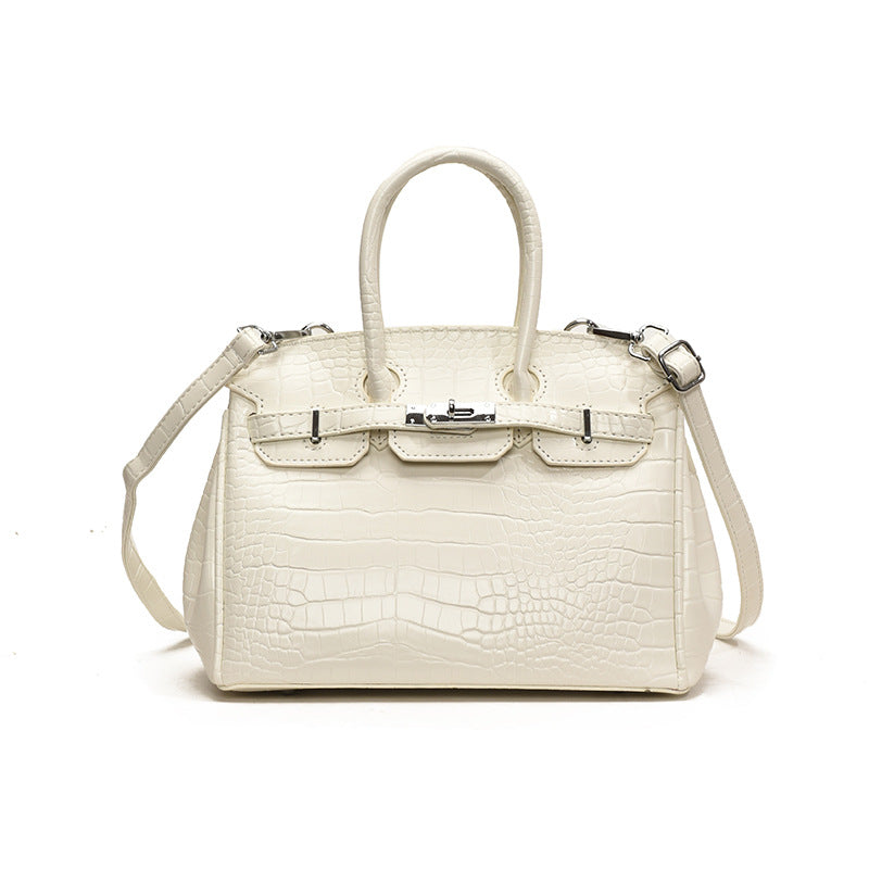 Women's High-grade Crocodile Pattern Portable Platinum Practical Tote Bags