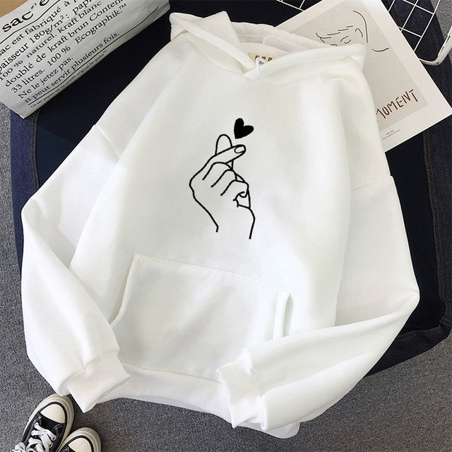 Pretty Fleece-lined Hoodie Unisex Wear Loose Sweaters