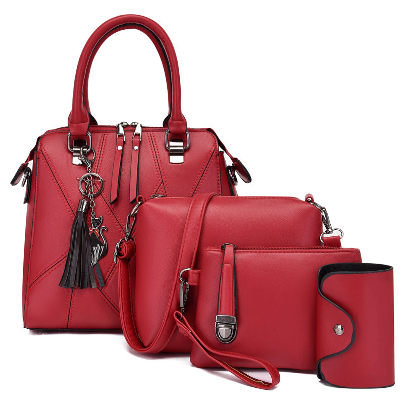 Women's Stitching Simple Large Capacity Portable Handbags