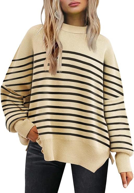 Women's Batwing Long-sleeved Autumn Knitted Side Slit Sweaters