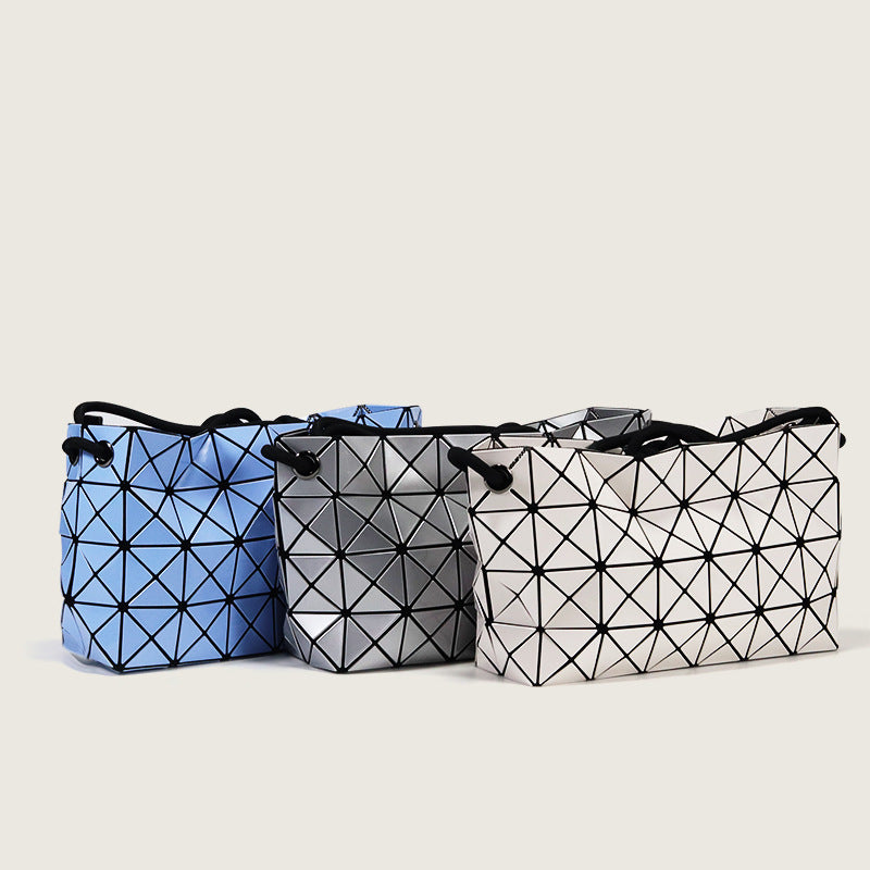 Women's Style Geometric Rhombus Drawstring Lifetime Shoulder Bags