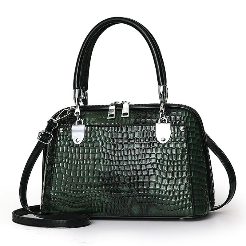 Women's Snakeskin Pattern Portable Large Capacity Elegant Handbags