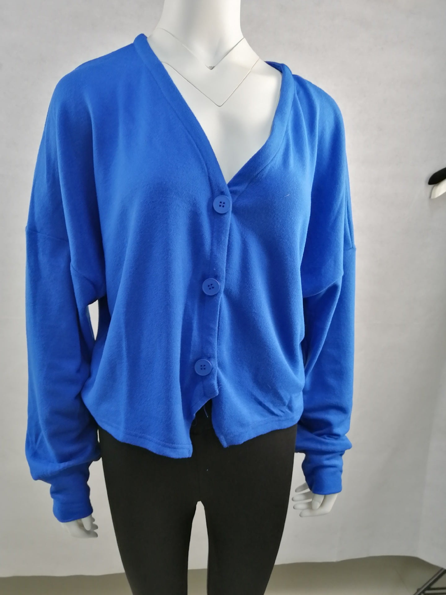 Women's Button Casual Loose Solid Color Knitted Cardigans