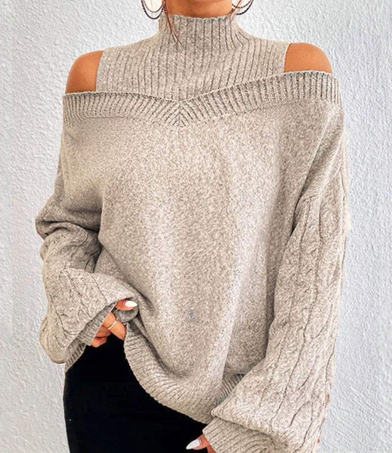 Women's Fashion Mock Neck Loose Large Sweaters