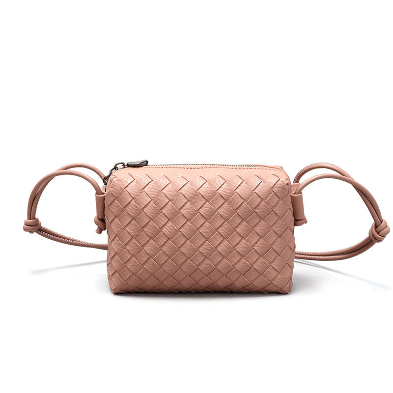 Women's Simple Handmade Woven Solid Color High-grade Small Square Bags