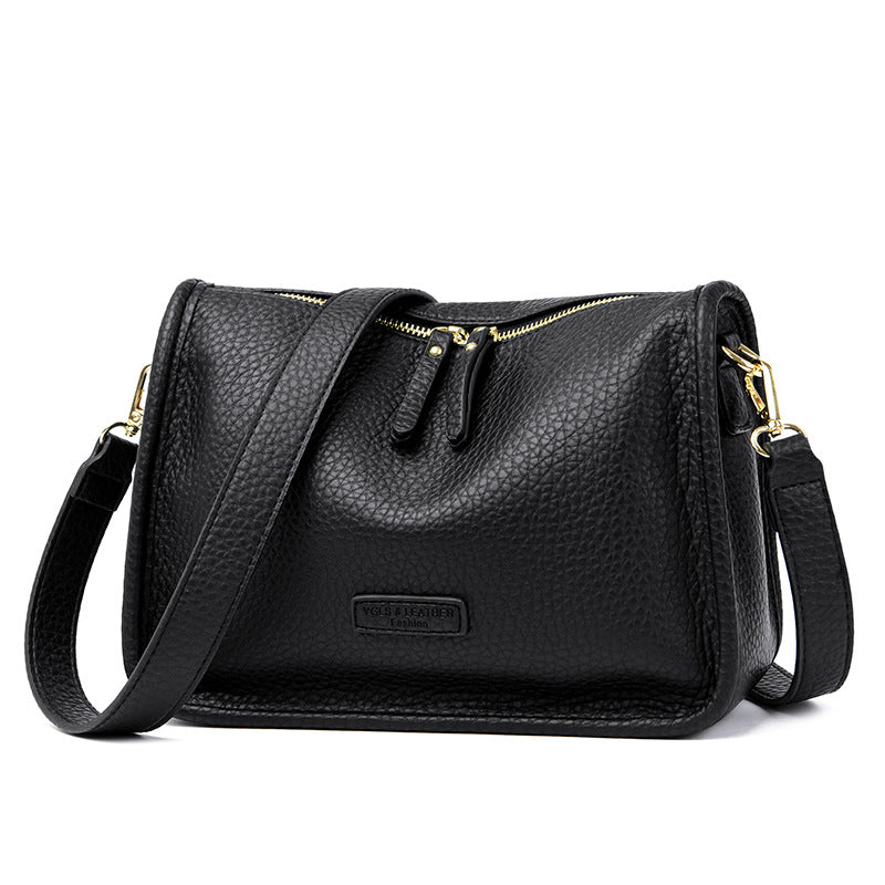 Women's Large Capacity Fashionable Simple Textured Korean Shoulder Bags