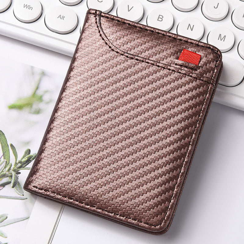 Men's Business Carbon Fiber Pattern Vertical American Men's Wallet