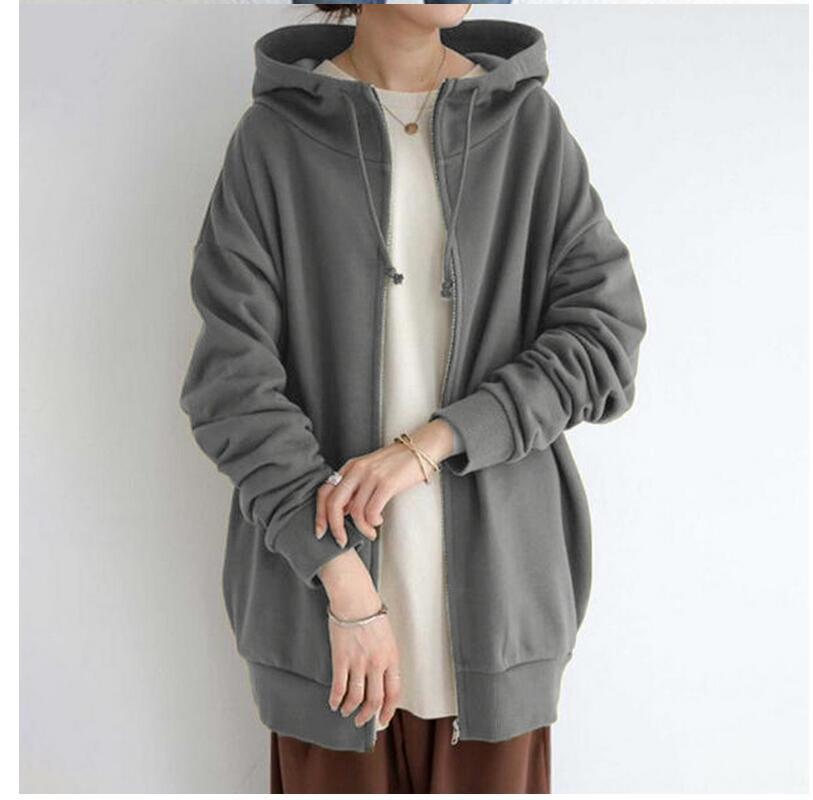 Personality Street Hoodies Zipper Hooded Long Sweaters