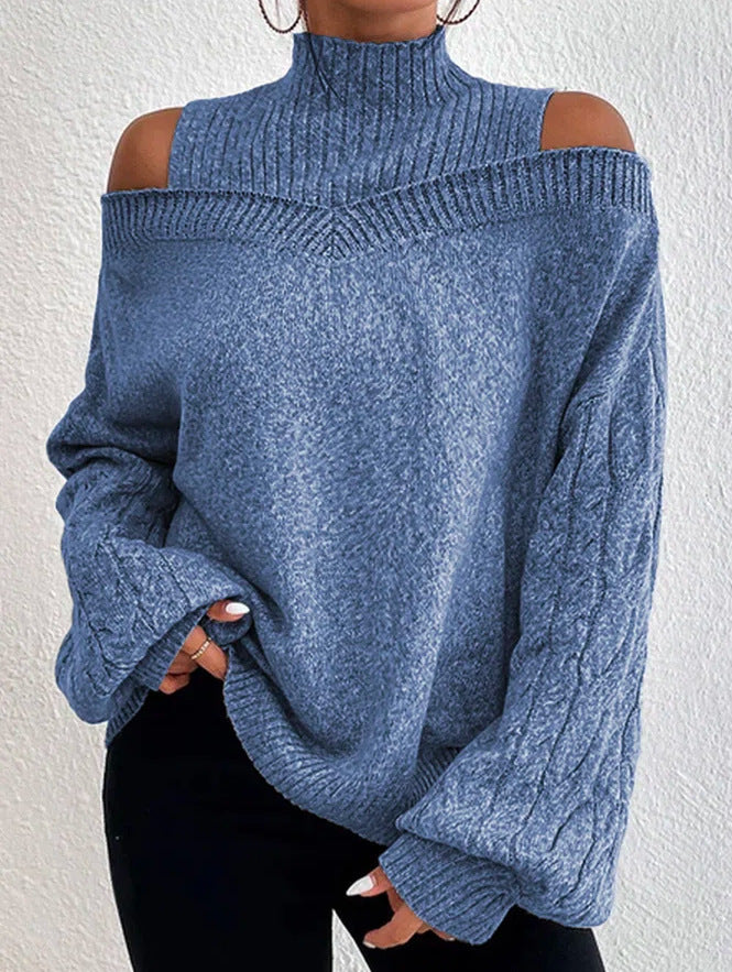 Women's Fashion Mock Neck Loose Large Sweaters