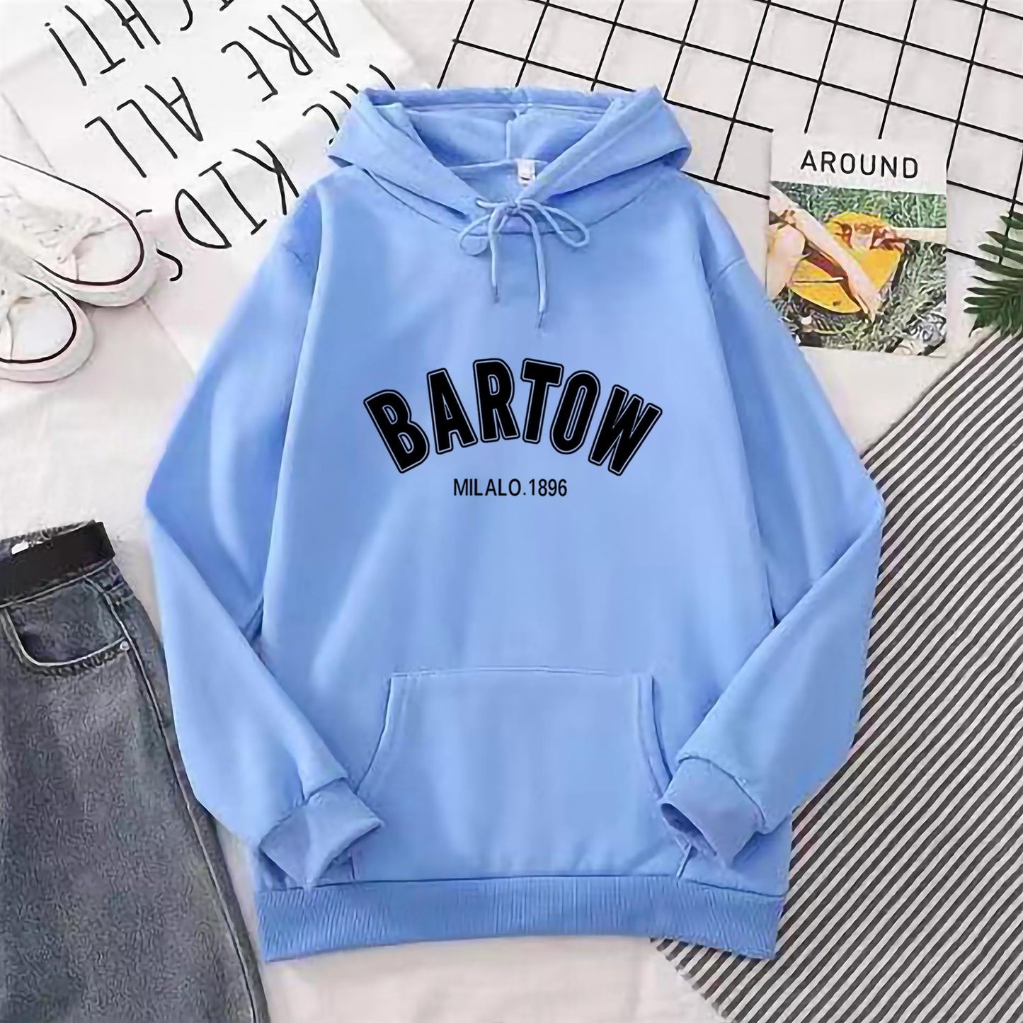 Creative Beautiful Stylish Fleece-lined Hoodie Loose Tops