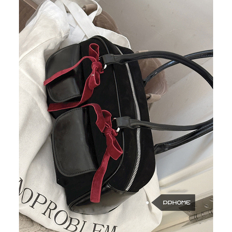 Women's Textured Suede Commuter Minority Fashion Underarm Armpit Bags