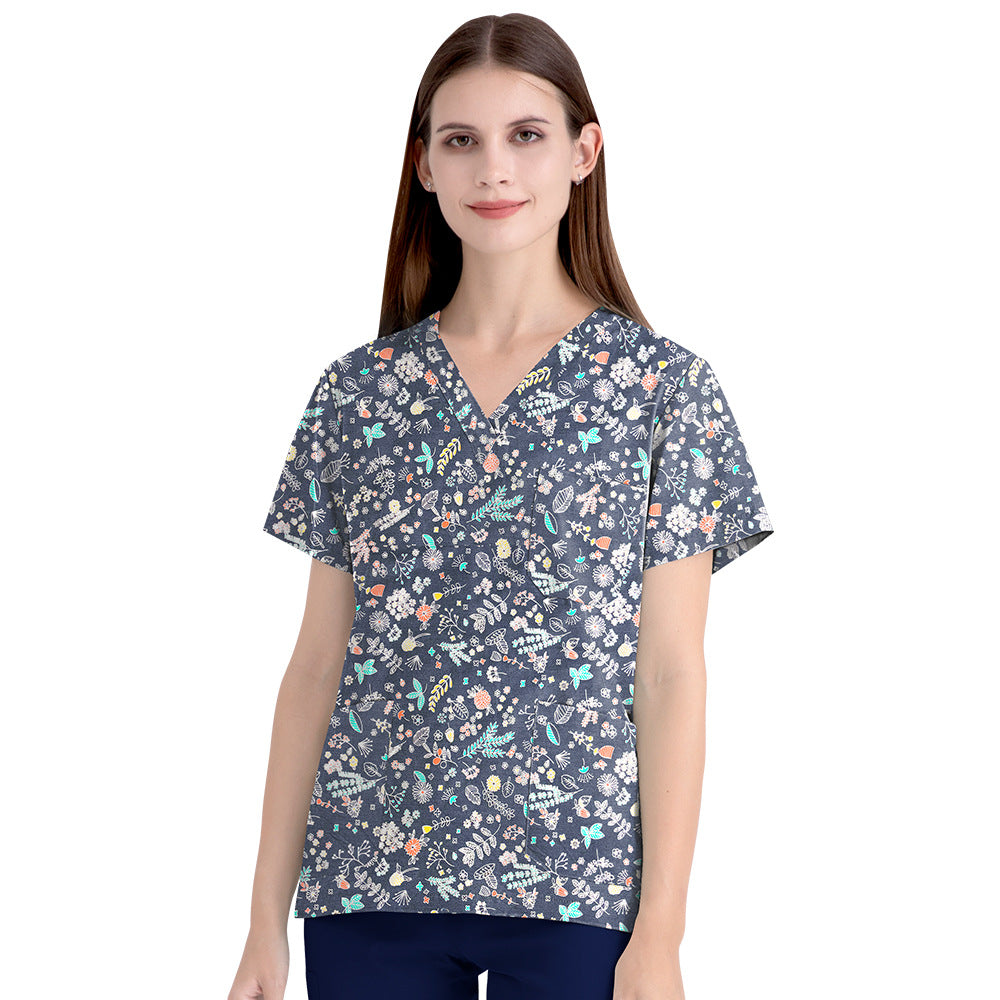 Women's Cartoon Print Surgical Gown Cloth For Uniform