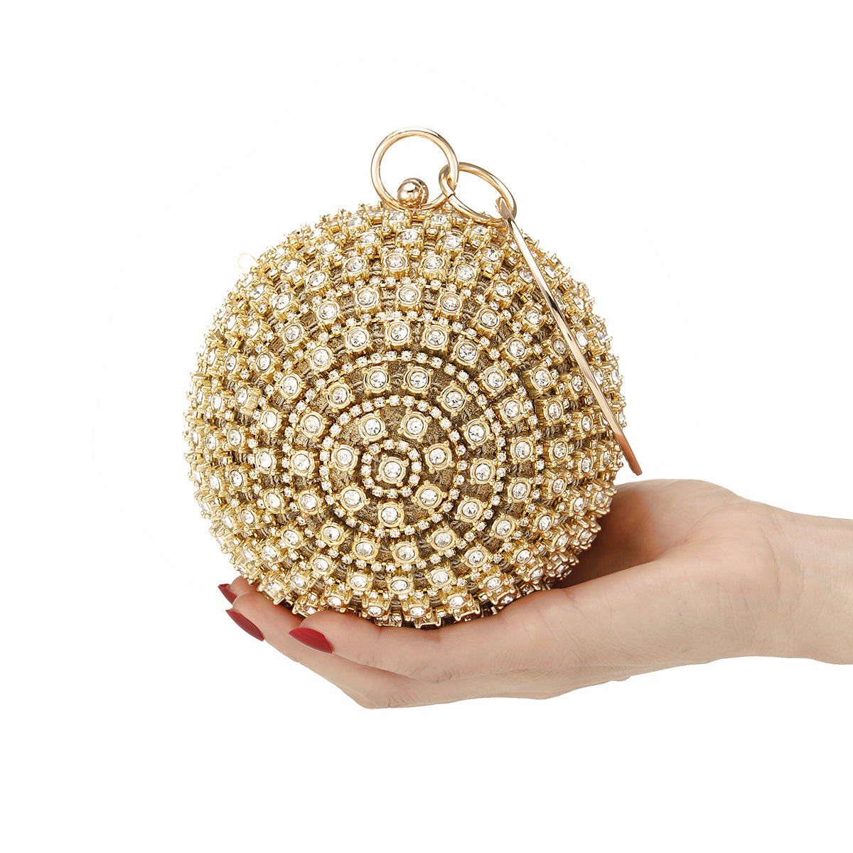 Women's Rhinestone Spherical Ball Dinner Clutch Evening Bags