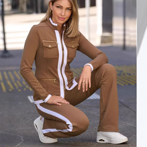 Women's Versatile Long Sleeve Casual Multicolor Suits