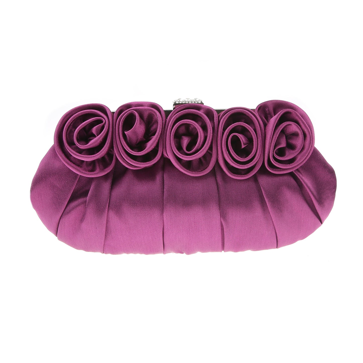 Women's Simple Three-dimensional Flower Satin Clutch Chain Evening Bags