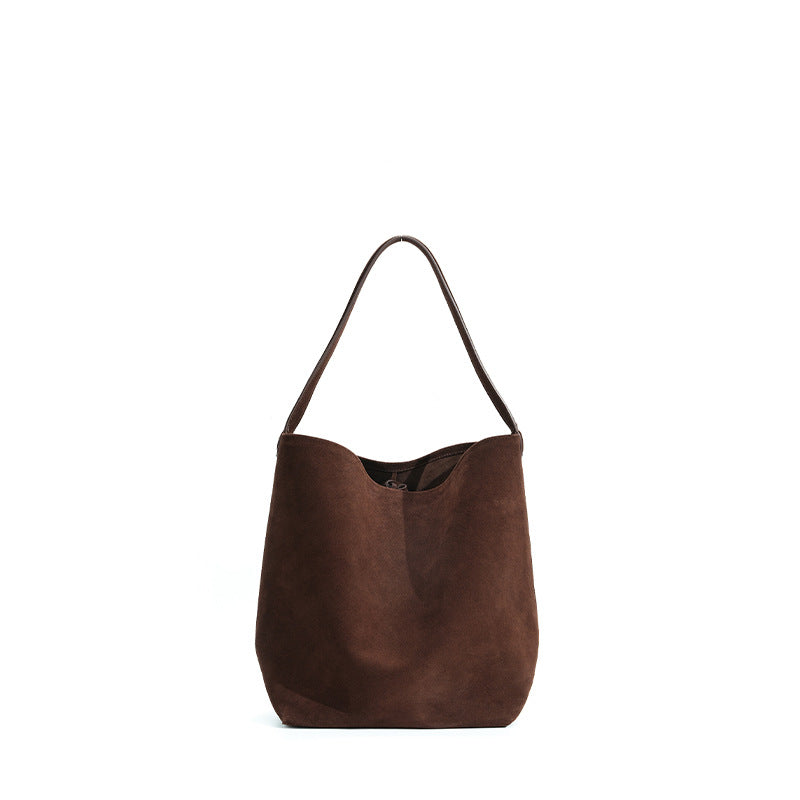 Women's Minority Portable Solid Color Commute Large Bucket Bags