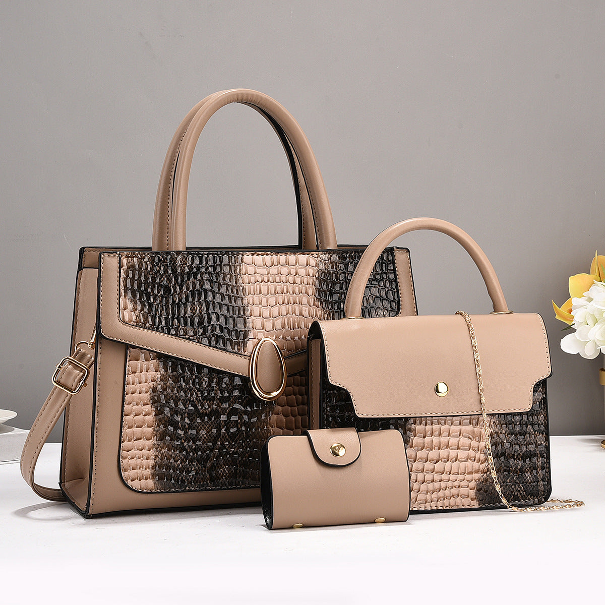 Women's Three-piece Fashion Creative Stone Pattern Western Bags