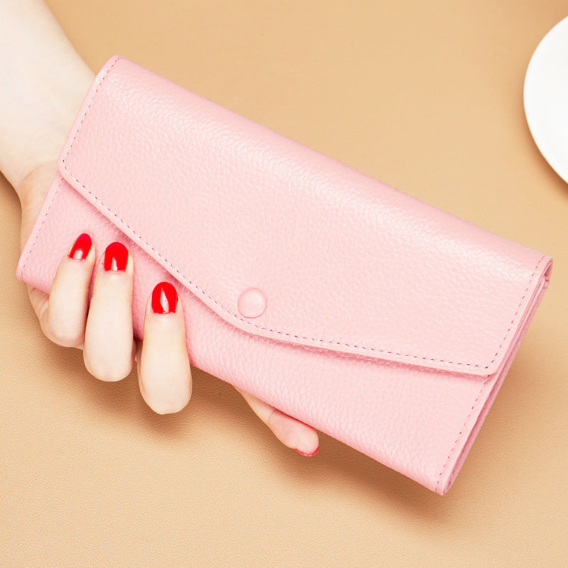 Women's Yellow Mid-length 2 Fold Envelope Multi Slots Classic Ladies Wallet