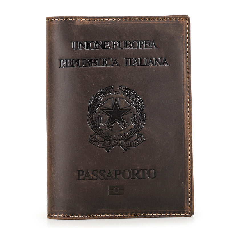 Angel Retro Crazy Horse Leather Swiping Men's Wallets
