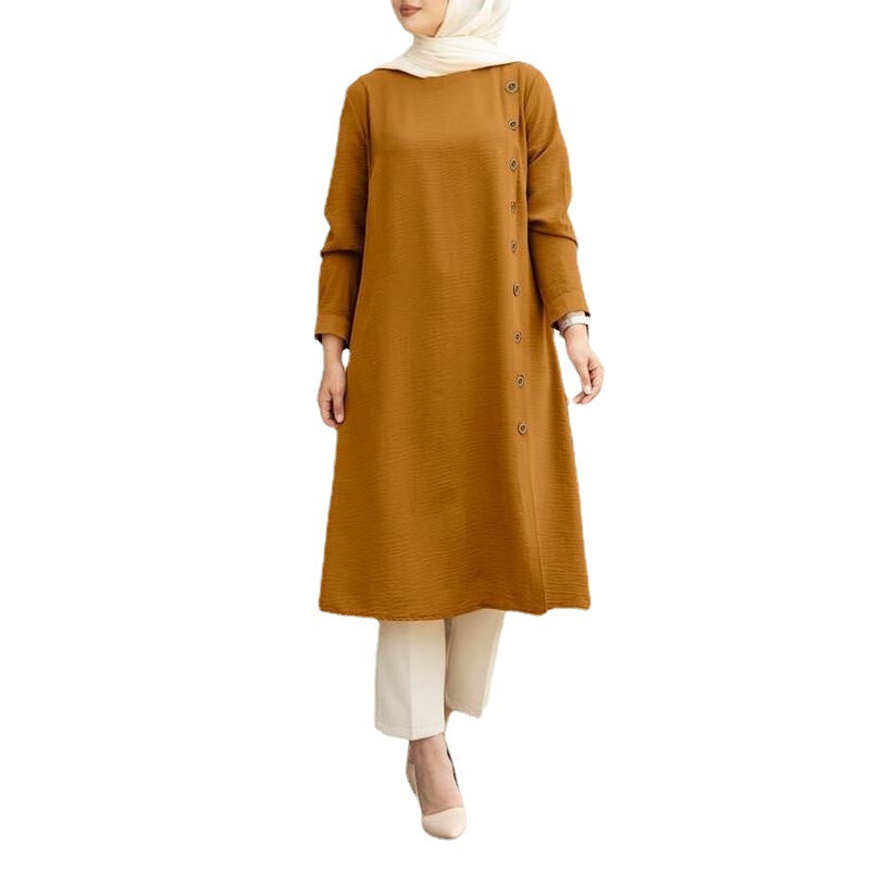 Women's Casual Long Sleeves Fastener Decoration Sleeve Clothing