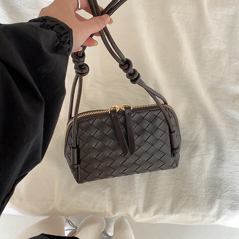 Women's Macaron Color Series Soft Woven Niche Shoulder Bags