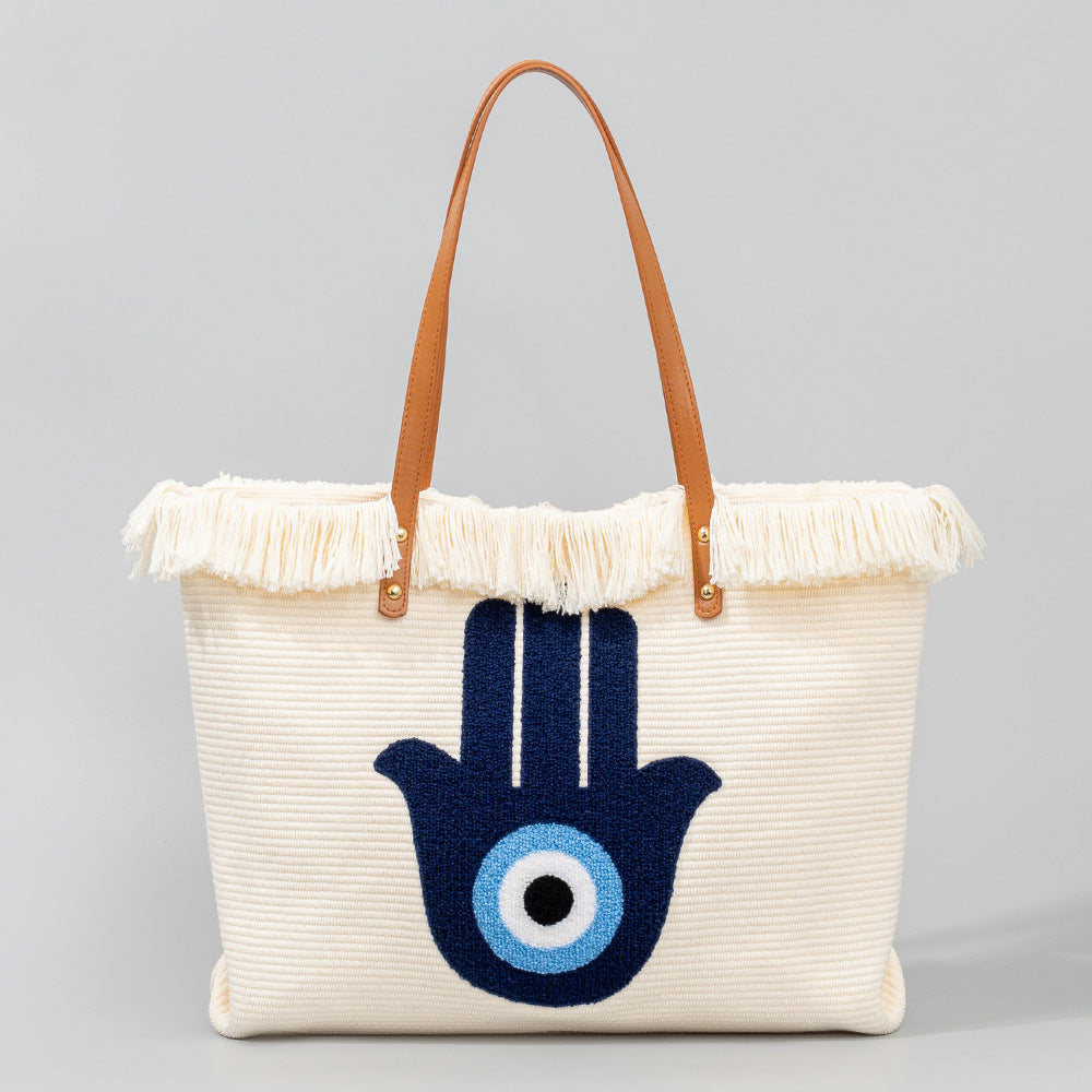 Women's Towel Embroidery Bohemian Canvas Portable Shoulder Bags