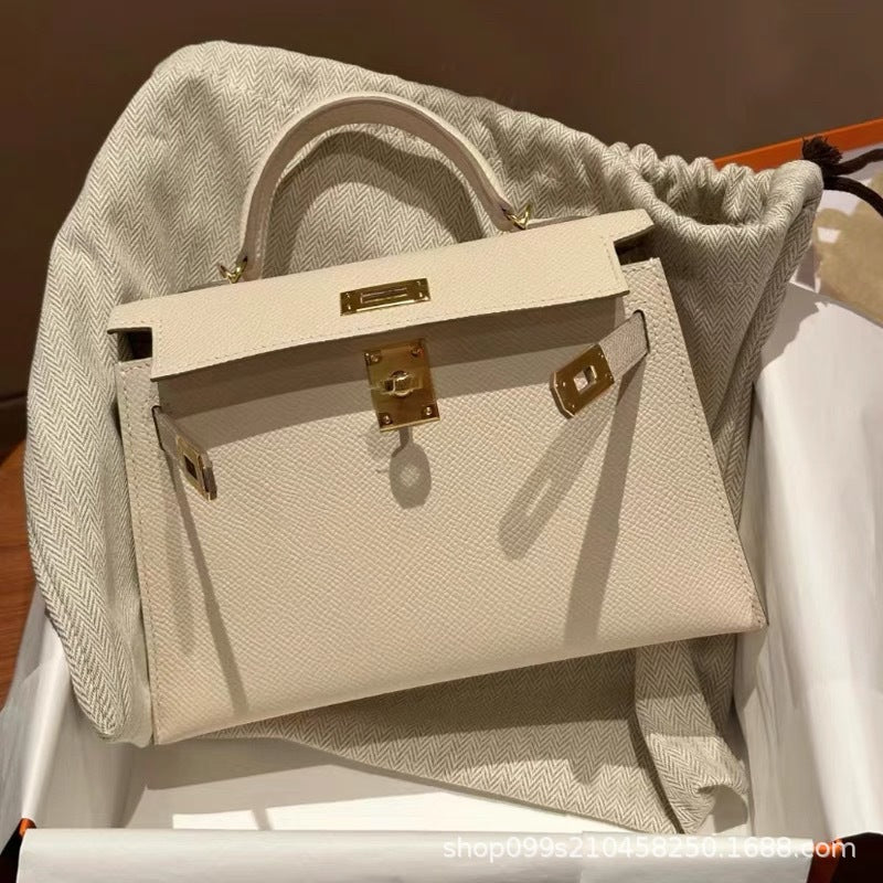 Palm Print Cowhide Second Generation Kelly Trendy Bags