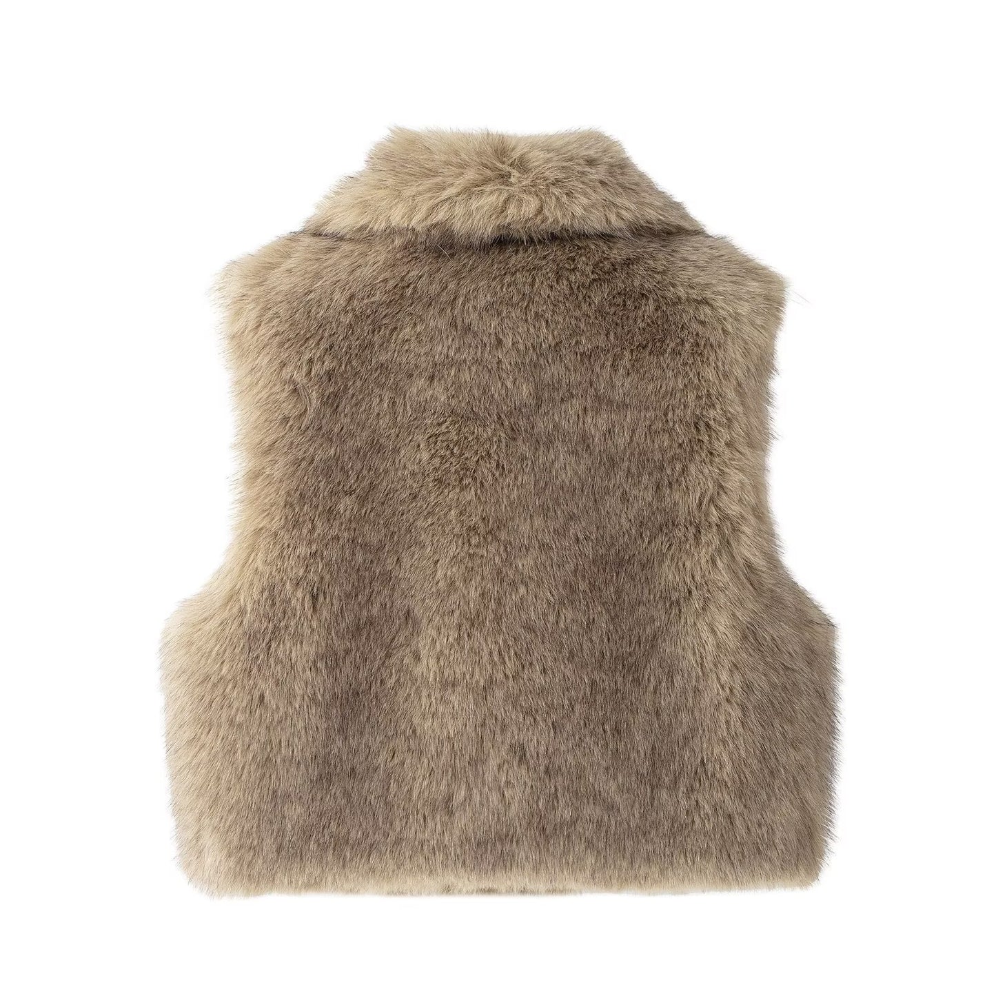 Women's Glamorous Fashion Artificial Fur Effect Vests
