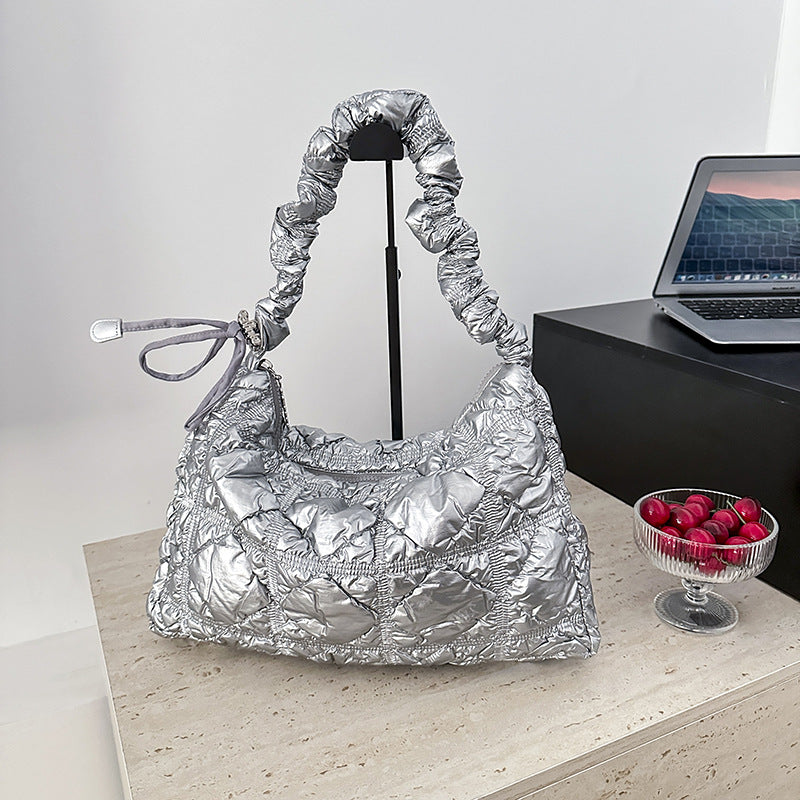 Versatile Cloud Bubble Large Capacity Drawstring Women's Shoulder Bag