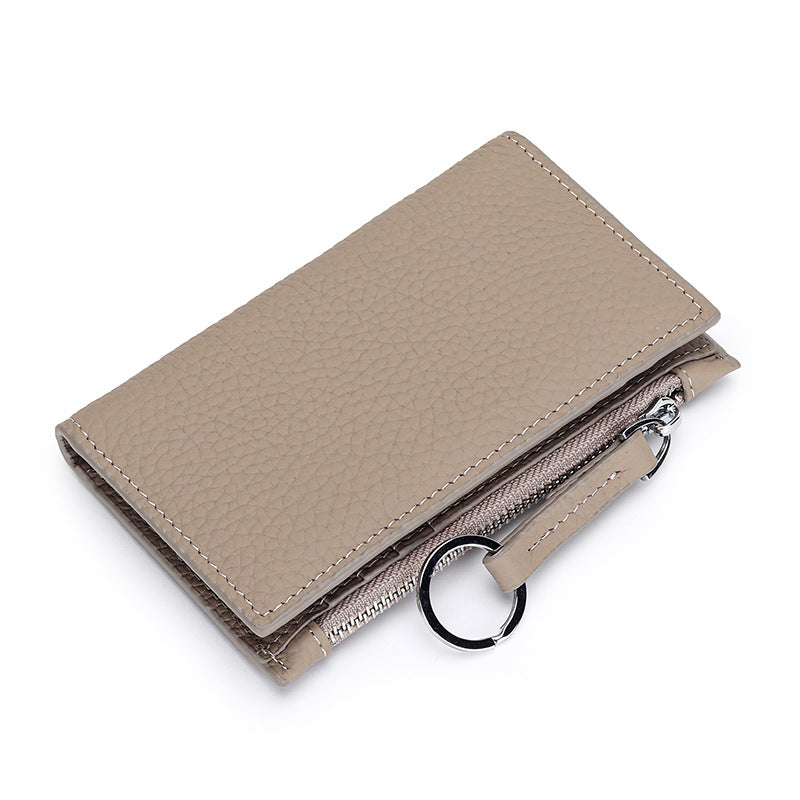 Women's Pure Cowhide Short Versatile Multiple Slots Coin Purses