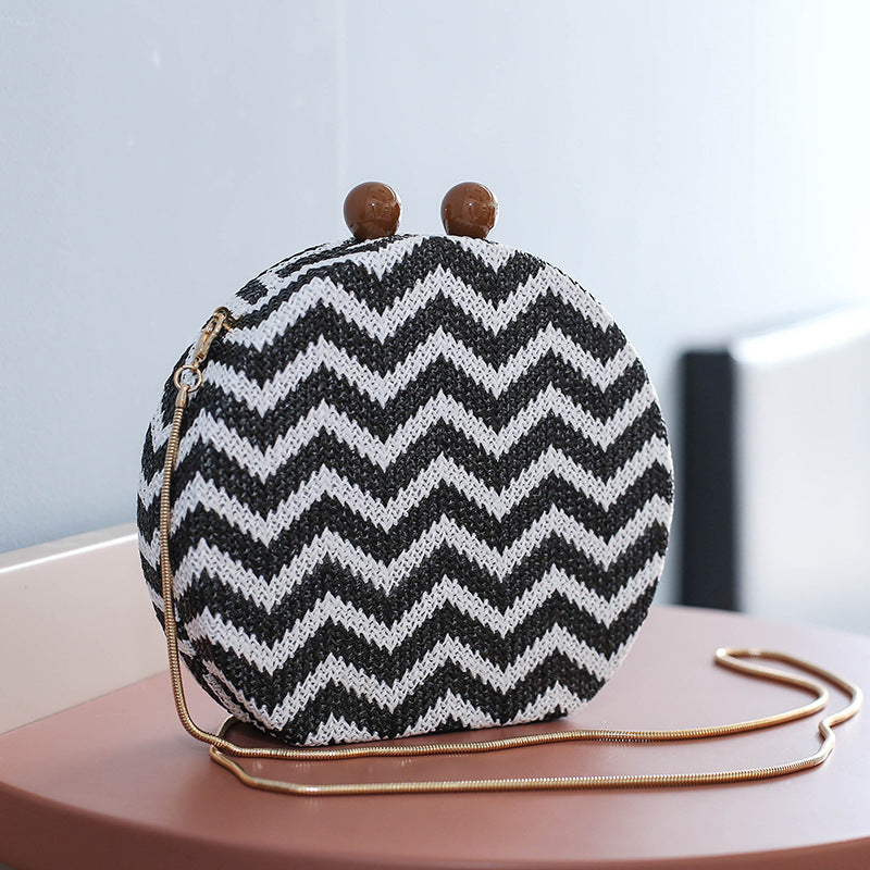 Women's Woven Material Round Banquet Hand-held Evening Bags