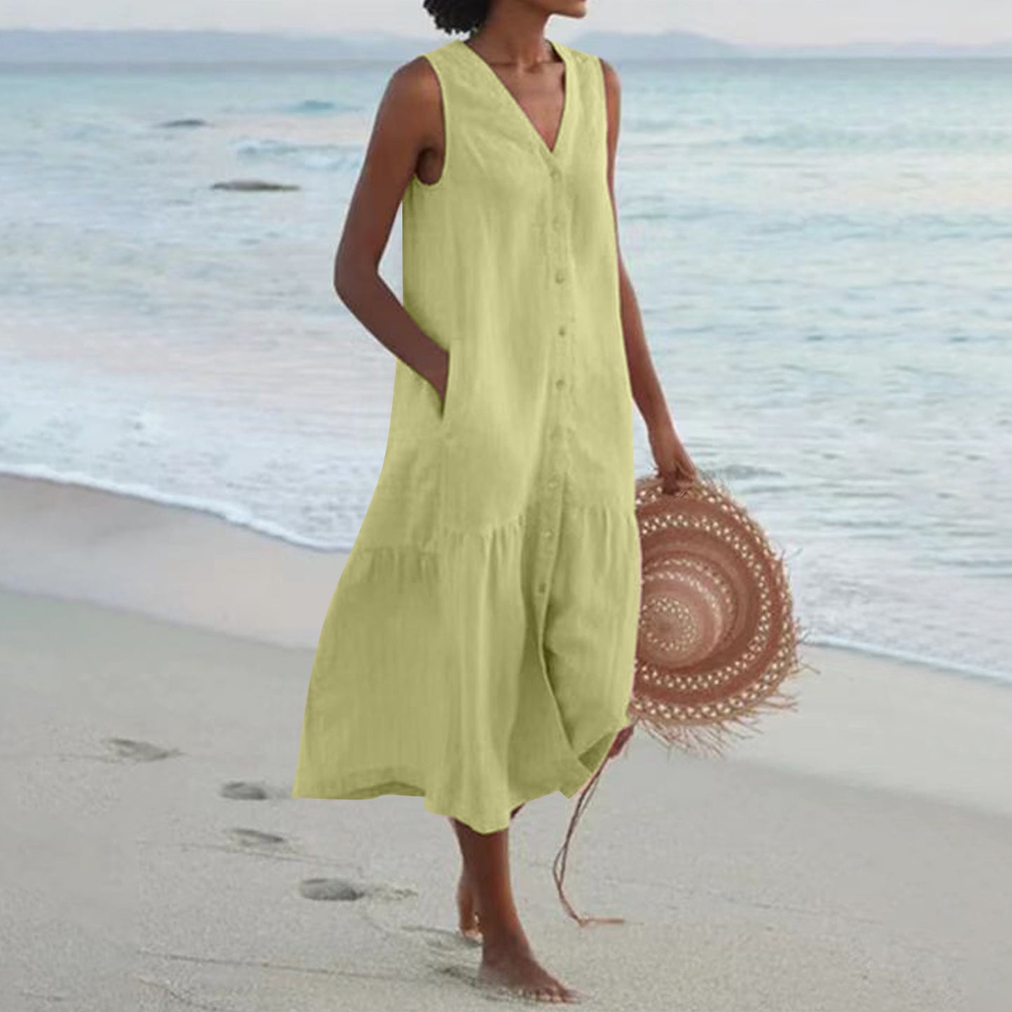 Cotton Strap Type Temperament Commute Trendy Dress Dresses