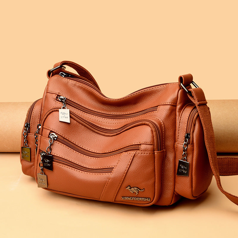 Women's Soft Leather Multifunctional Mother Large Capacity Crossbody Bags