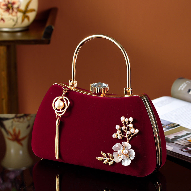 Women's Pendant Diamond Veet Portable Banquet Dress Handbags