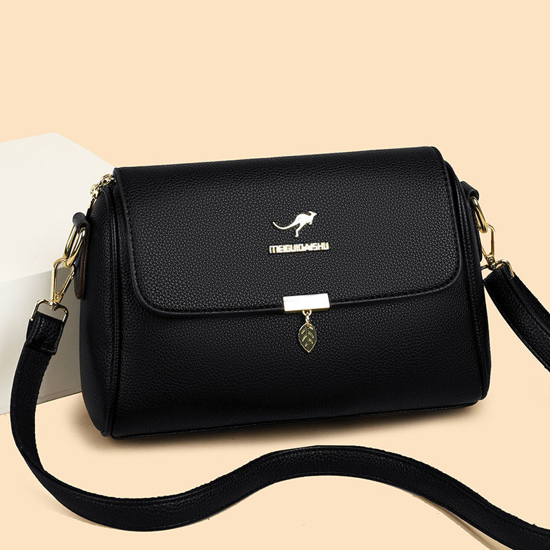 Women's Soft Leather Versatile Korean Mom Large Handbags