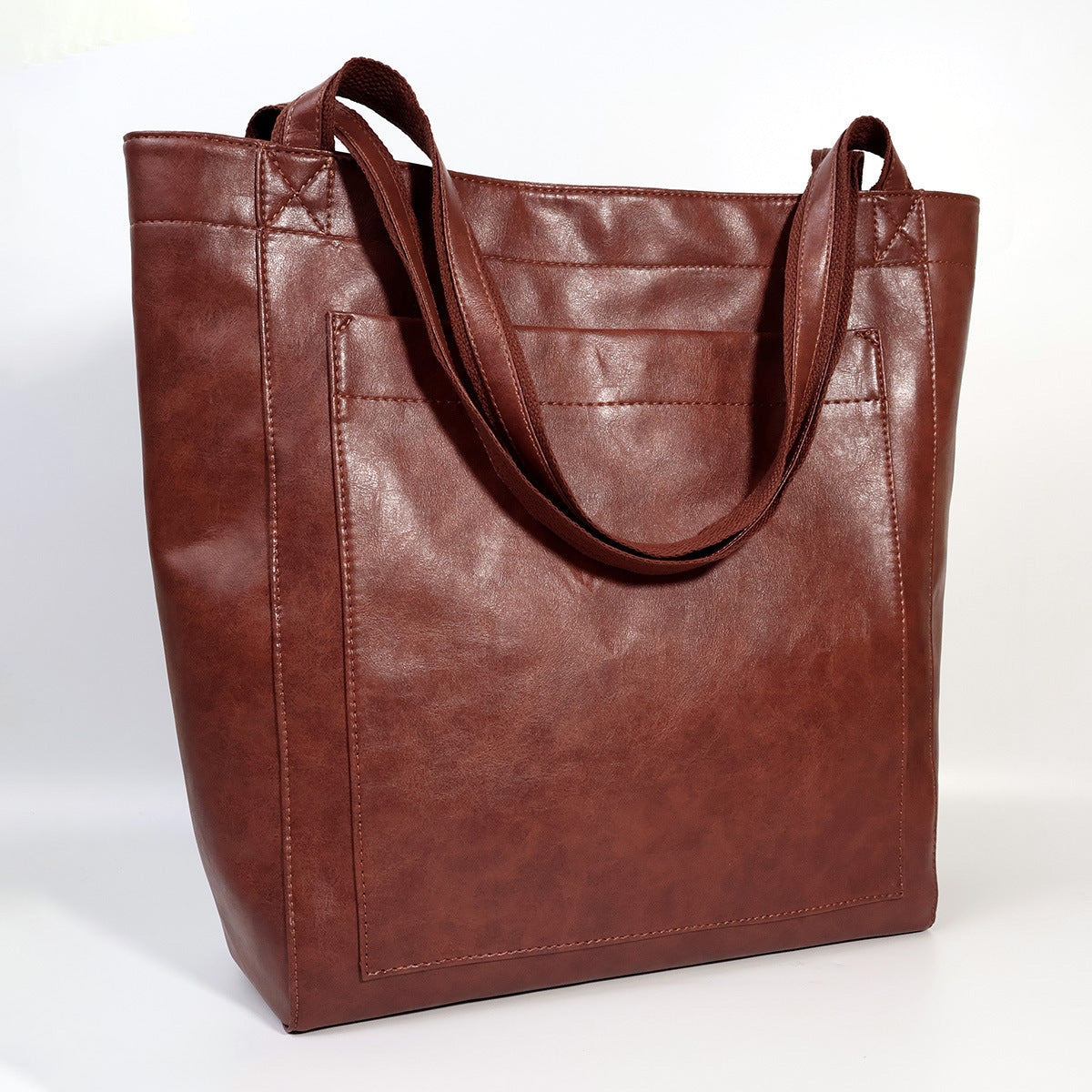 Leather Color Large Capacity Totes Retro Tote Bags