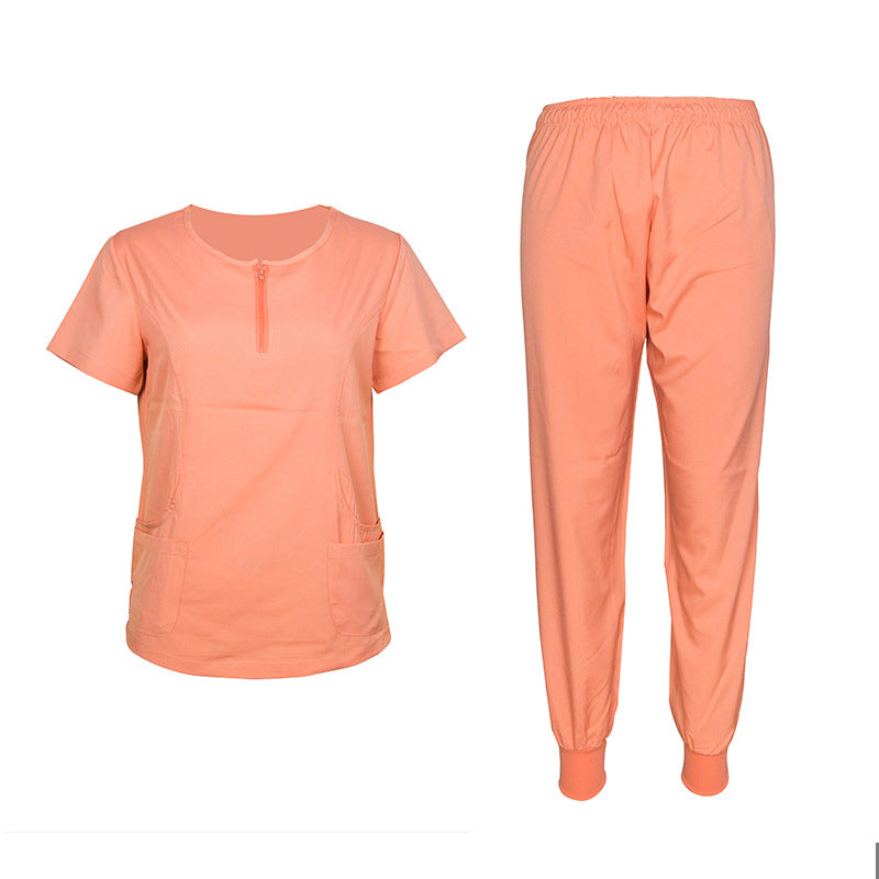 Split Sleeve Beauty Salon Care Work Uniform