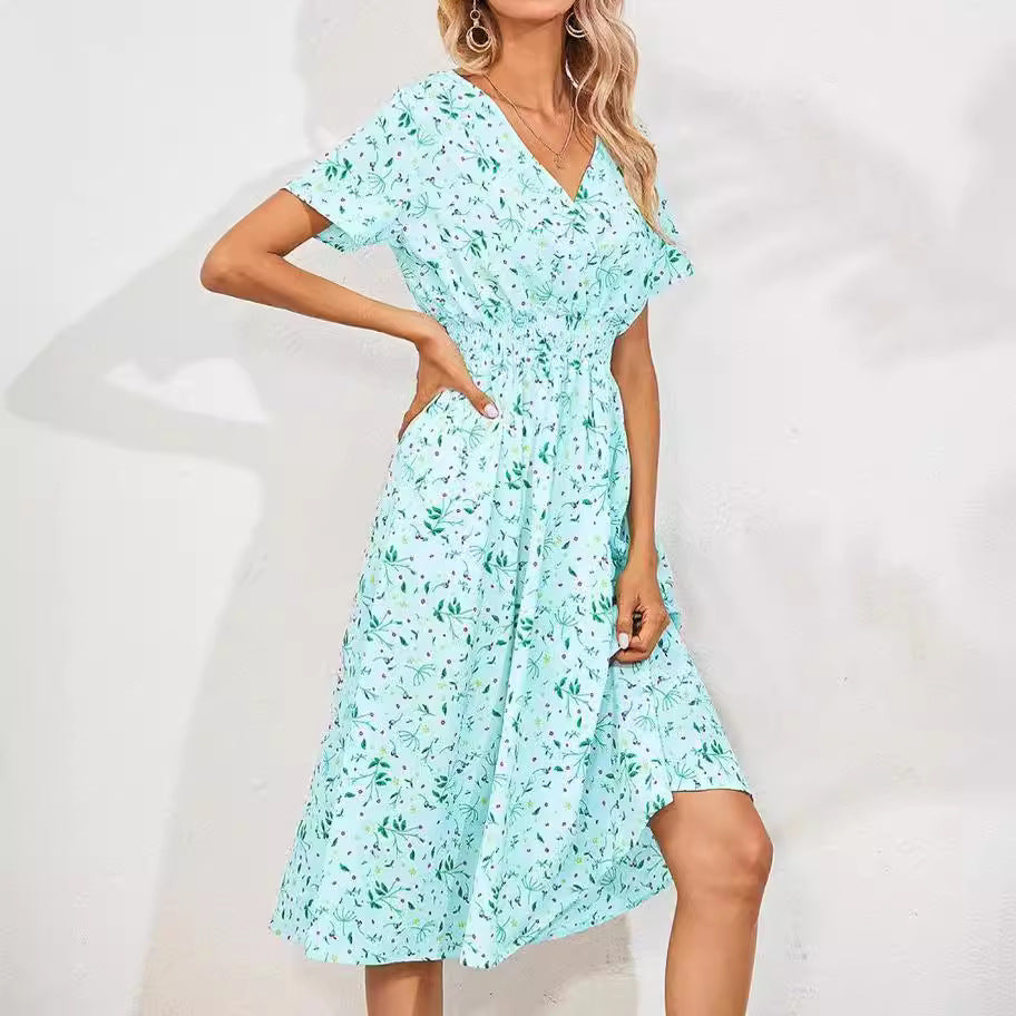 Women's Long-term Supply Summer Floral Print Dress Dresses