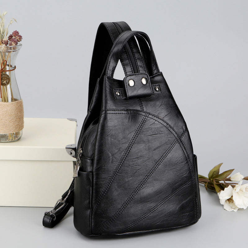 Women's Stylish Versatile Soft Leather Large Capacity Backpacks