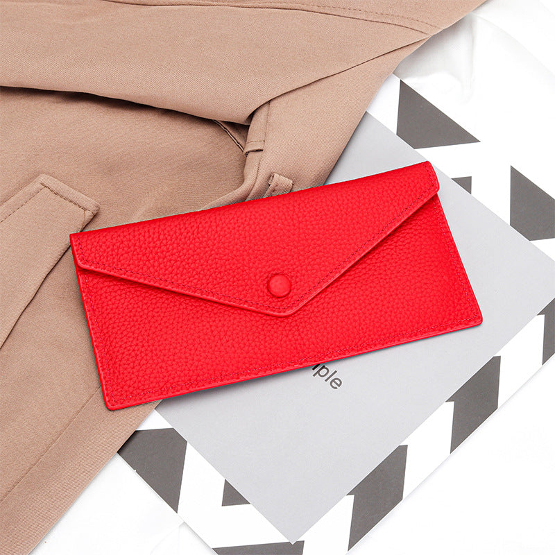 Women's Real Leather Long Large Capacity Pure Card Holder