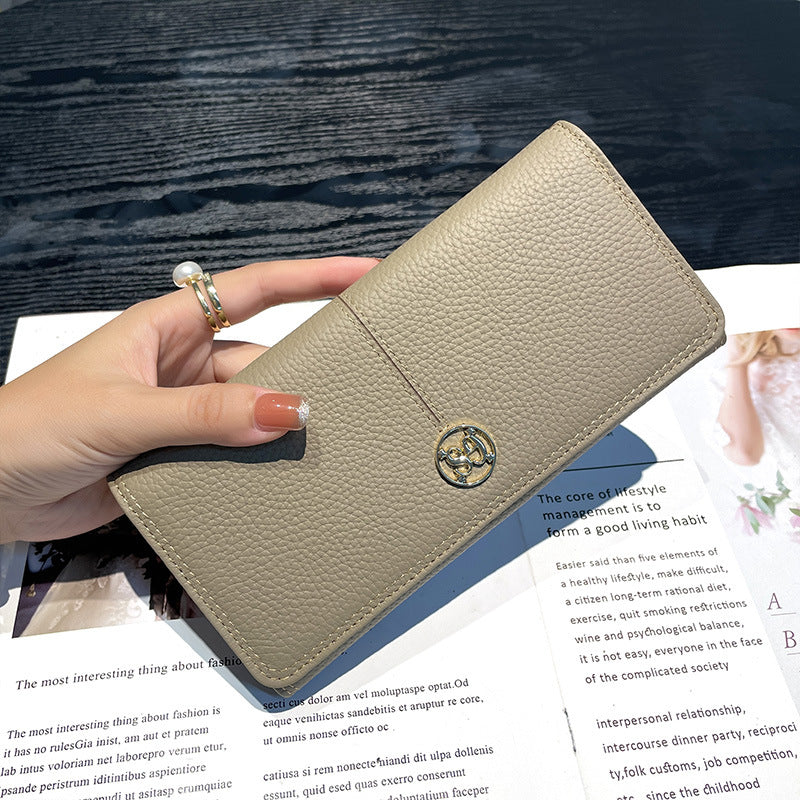 Women's Long Genuine Leather Large Capacity First Layer Coin Purses