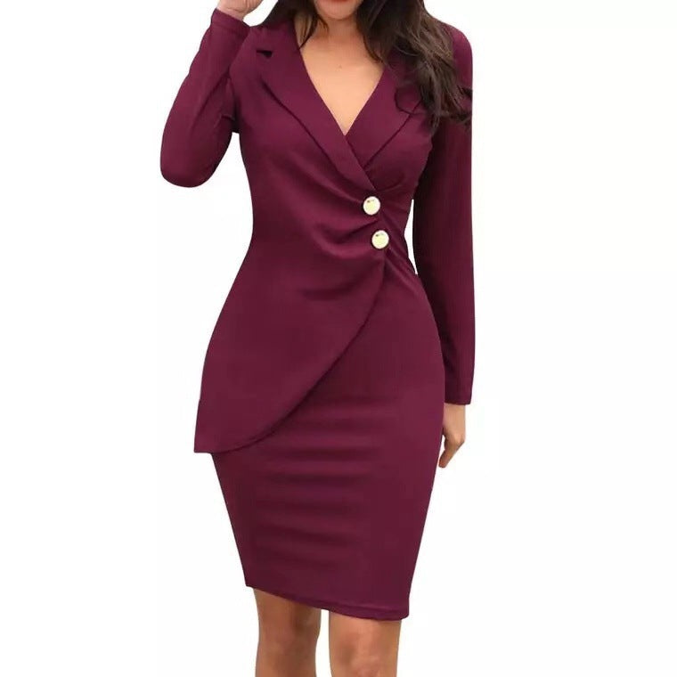 Women's Autumn Slim Fit Business Dress Dresses