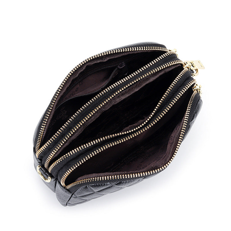 Women's Summer Genuine Leather Rhombus Simple First Crossbody Bags