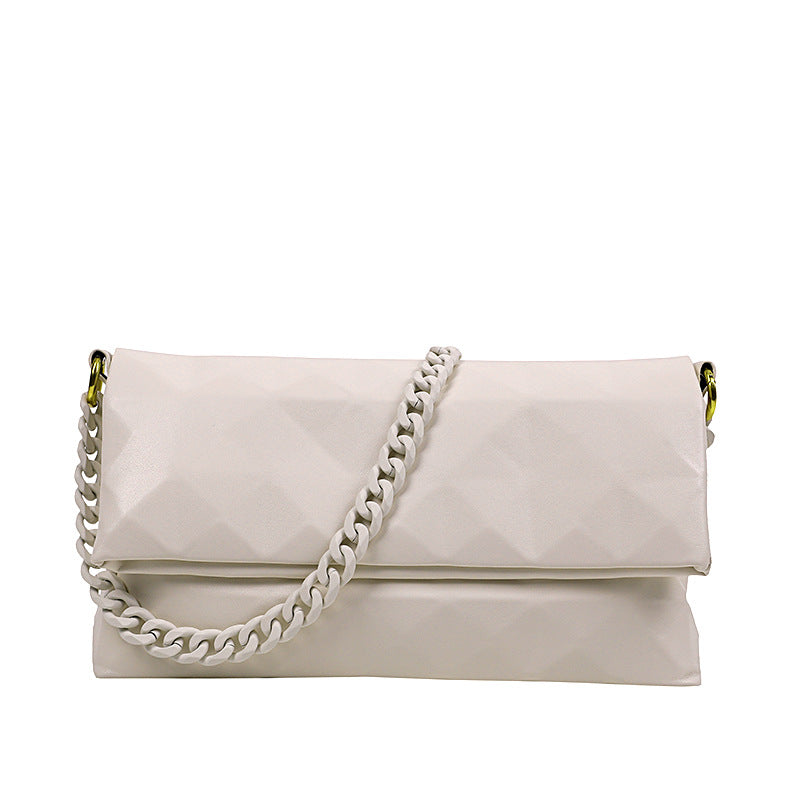 Women's Rhombus Soft Leather Geometric Underarm Portable Shoulder Bags